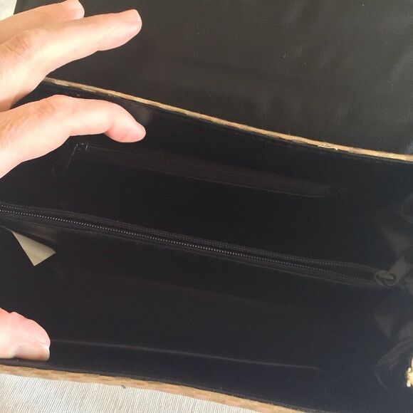 Vintage Elephant Embosed Gold Satin Handbag Crossbody - Picture 5 of 7